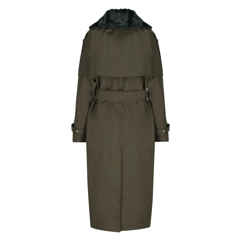 Burberry High Neck Check Print Trench Coat, Brand Size 2 (US Size