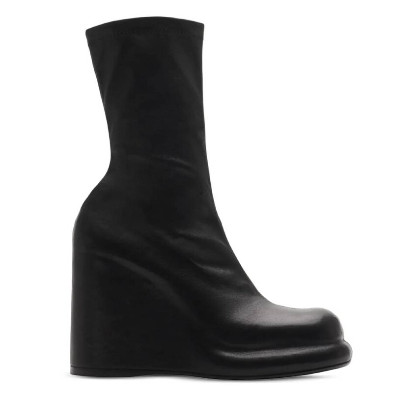 Burberry High Wedge Heel Pillar Boots, Brand Size 39 ( US Size 9