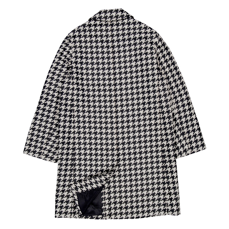 Burberry Houndstooth-Print Twill Car Coat, Brand Size 6 ( US Size