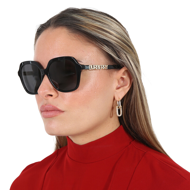SALE! NEW Burberry BE4389 Joni 300187  Black Dark Grey Square Women Sunglasses Burberry Joni Dark Grey Square Ladies Sunglasses BE4389  main image 4