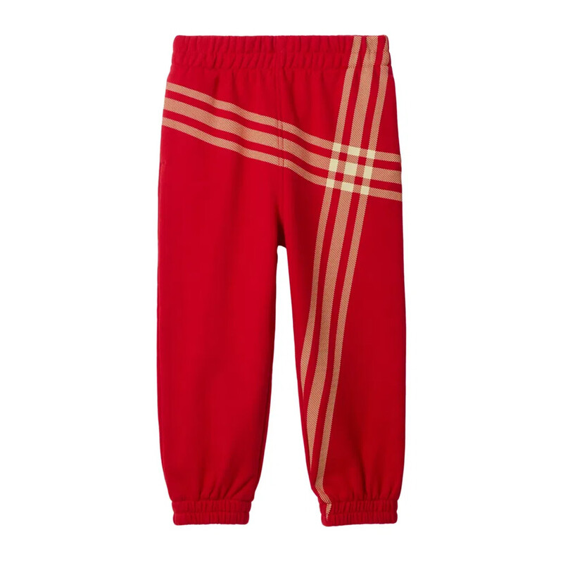 Burberry Kids Bias Check Cotton Jogging Pants, Size 6Y 8080432