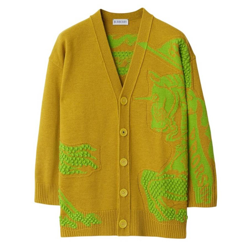 Burberry Kids Bobble EKD Embroidered Cardigan, Size 4Y 8089444