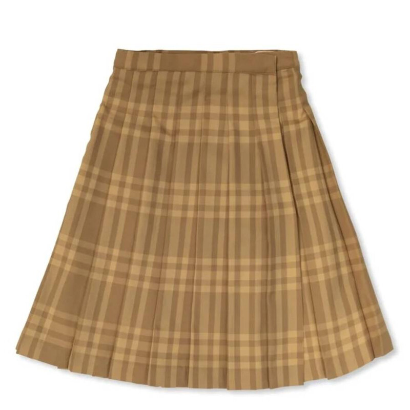 Burberry Kids Estelle Check Wool Skirt, Size 8Y 8100240 - Clothing