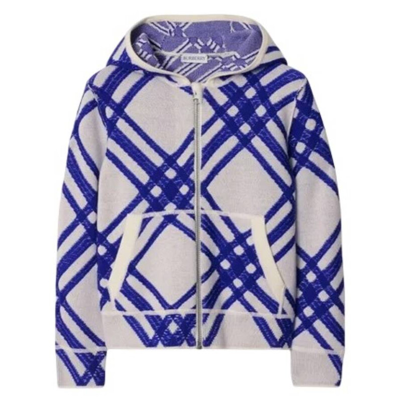 Burberry Kids Gerard Check Wool Hoodie, Size 10Y 8093228