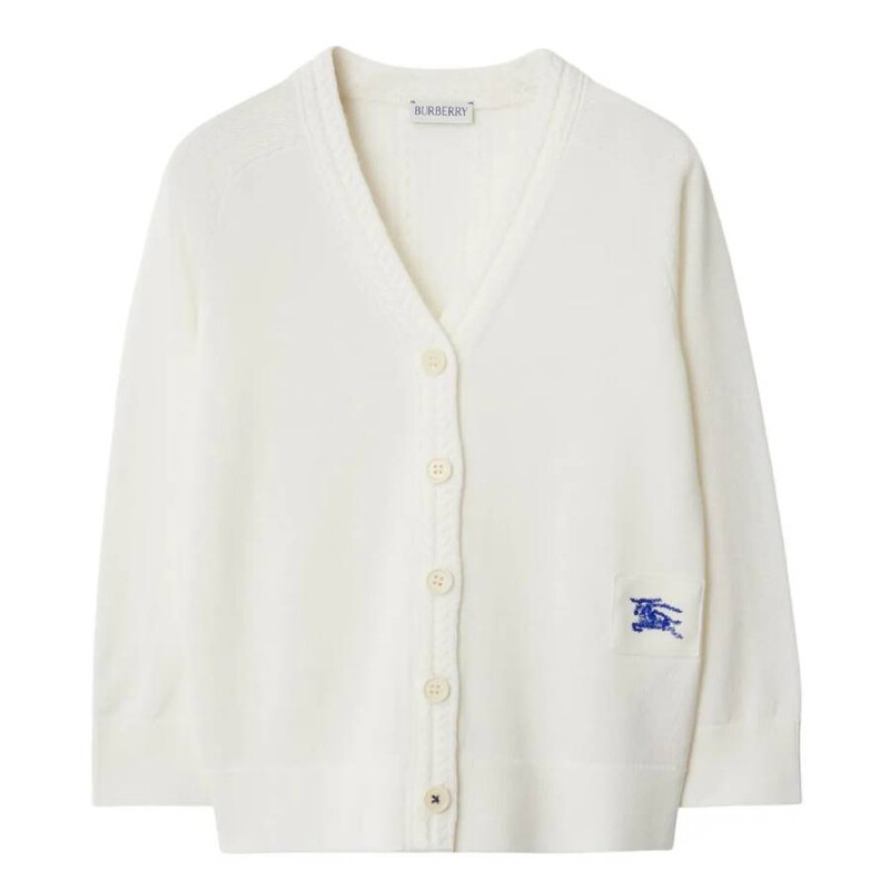 Burberry Kids Graham EKD V-Neck Cardigan, Size 3Y 8073051 