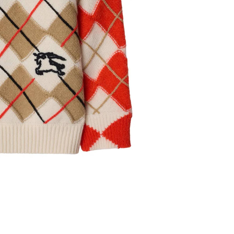 Burberry Kids Kevin Argyle EKD Wool Sweater, Size 6Y 8100379