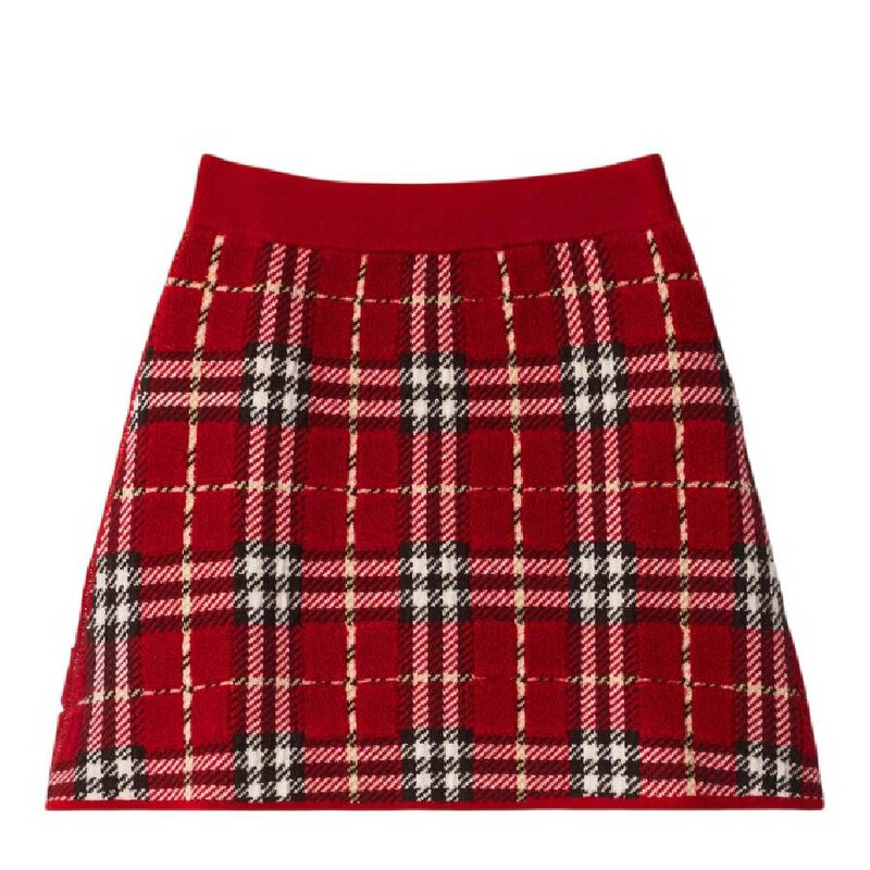 Burberry Kids Lorreta Check Wool Skirt, Size 12Y 8105132