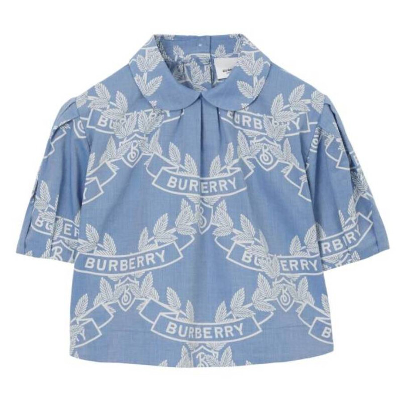 Burberry Kids Oak Motif Print Chambray Shirt, Size 8Y 8071082