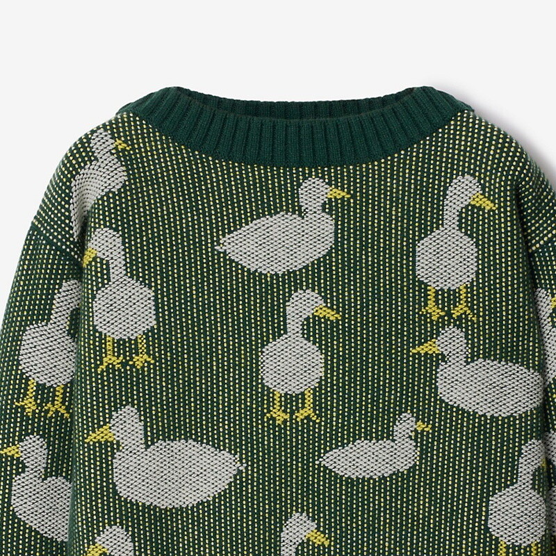 Burberry Kids Patrick Duck Jacquard Sweater, Size 4Y 8089162