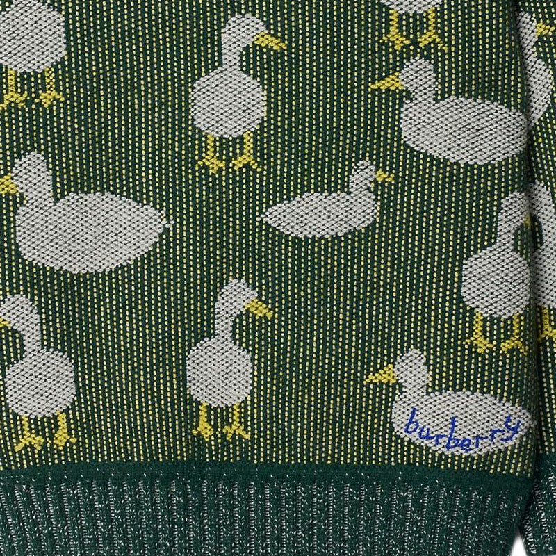 Burberry Kids Patrick Duck Jacquard Sweater, Size 4Y 8089162
