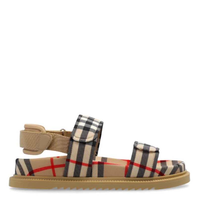 Burberry Kids Vintage Check Round Toe Flat Sandals, Brand Size 29