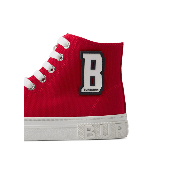 Burberry Kids Vulcansed Mini Jack Cotton High-Top Sneakers, Brand