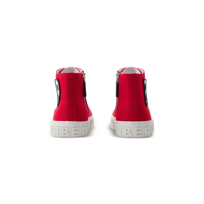 Burberry Kids Vulcansed Mini Jack Cotton High-Top Sneakers, Brand