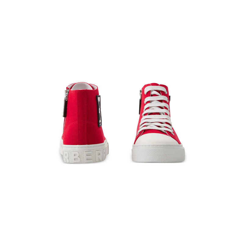 Burberry Kids Vulcansed Mini Jack Cotton High-Top Sneakers, Brand