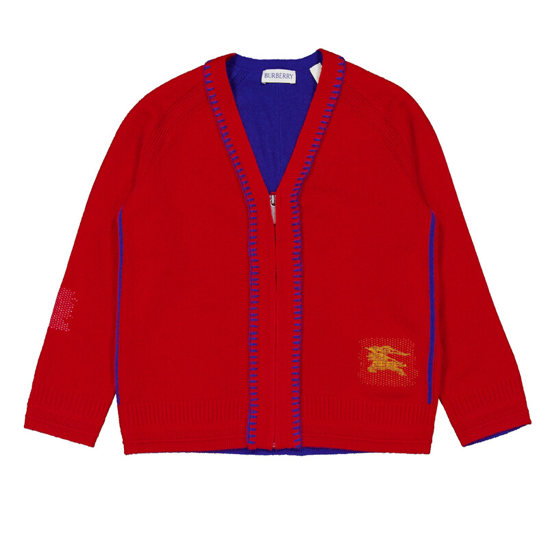 Burberry Kids Willis Ekd Cashmere Cardigan, Size 6Y 8100344