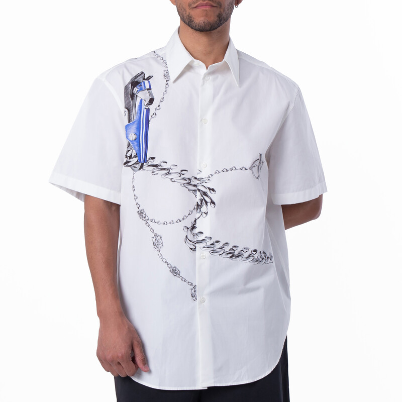 Burberry Knight Hardware Cotton Shirt, Size Small 8089080