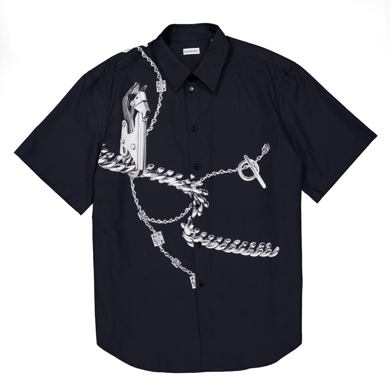 Burberry Knight Hardware Cotton Shirt, Size X-Large 8089081