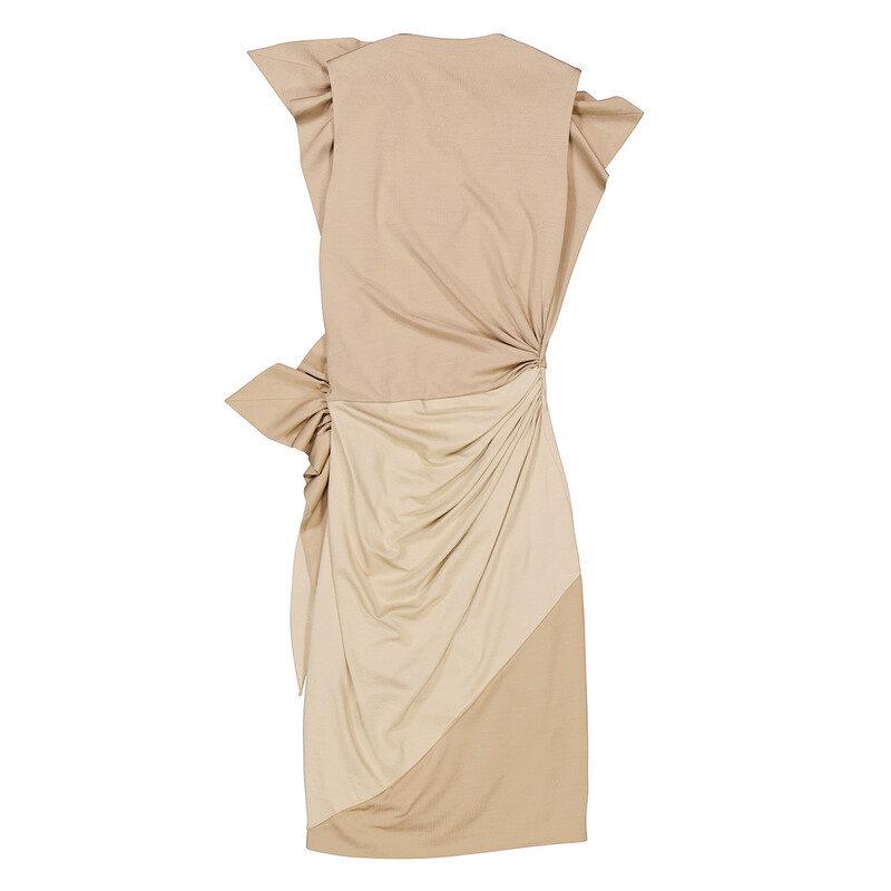 Burberry Knotted Stretch-silk Sheath Dress, Brand Size 6 (US Size