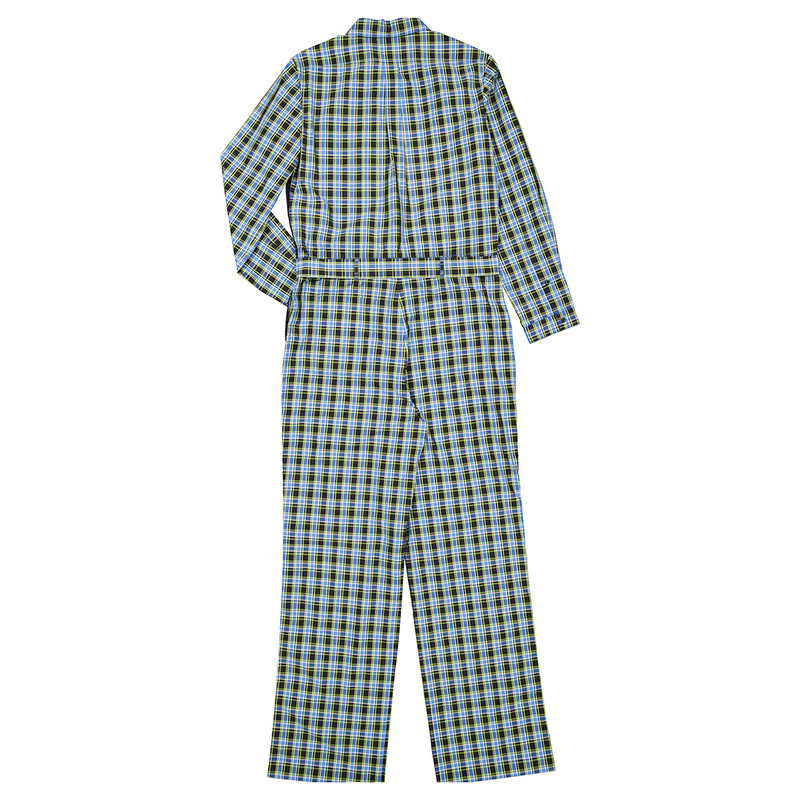 Burberry Ladies Azure Blue Lampton Check Tie Waist Jumpsuit, Brand