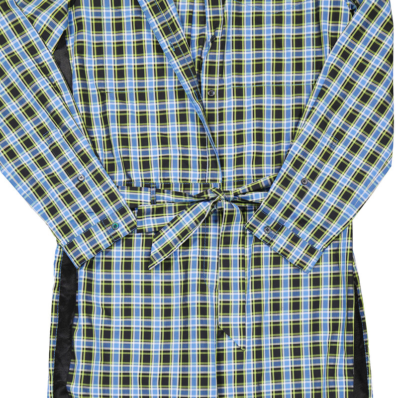 Burberry Ladies Azure Blue Lampton Check Tie Waist Jumpsuit, Brand