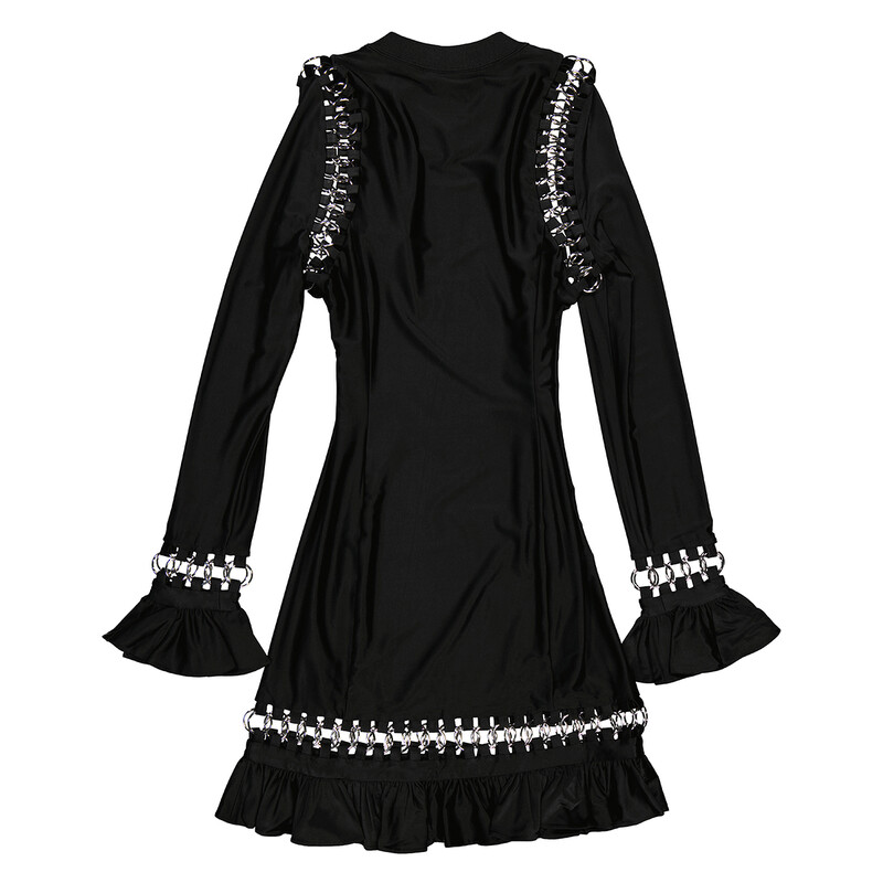black burberry dress Ladies Ring Pierced Stretch Jersey Mini Pleated dress