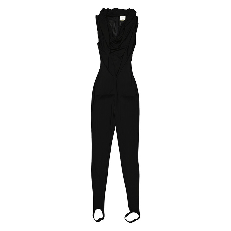 Burberry Ladies Black Shawl Neck Crepe Jersey Jumpsuit, Brand Size