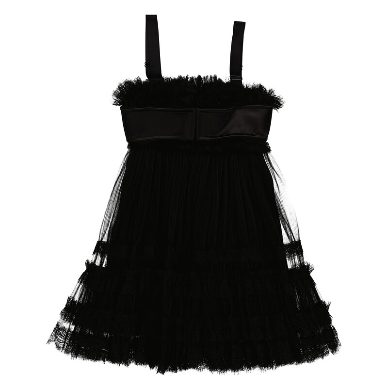 Burberry Ladies Black Tulle Corset Mini Dress, Brand Size 2 (US
