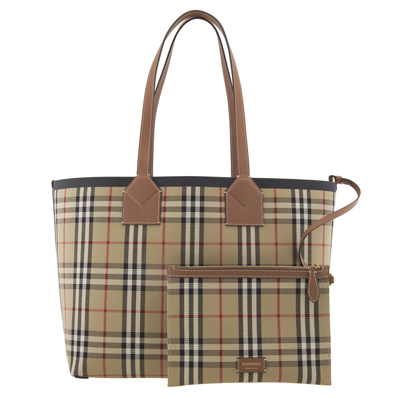 Burberry Ladies Medium London Check-Pattern Tote Bag 8066223
