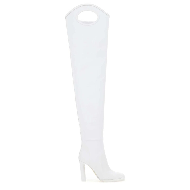 Burberry Ladies Shoreditch White Porthole Detail Over-The-Knee