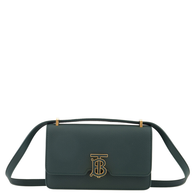 Burberry Ladies Vine Grainy Leather Mini TB Bag 8074080