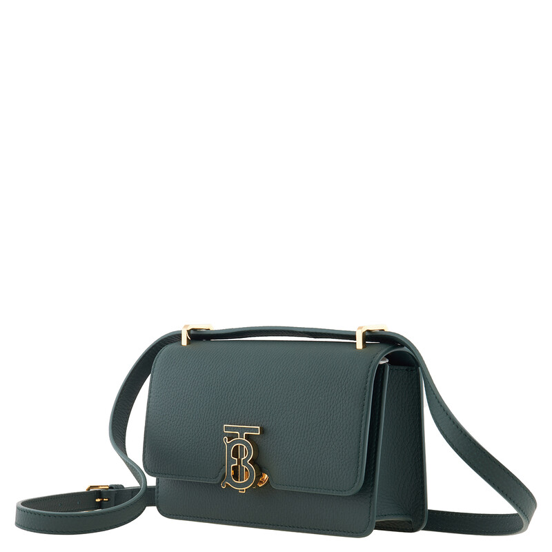 Burberry Ladies Vine Grainy Leather Mini TB Bag 8074080