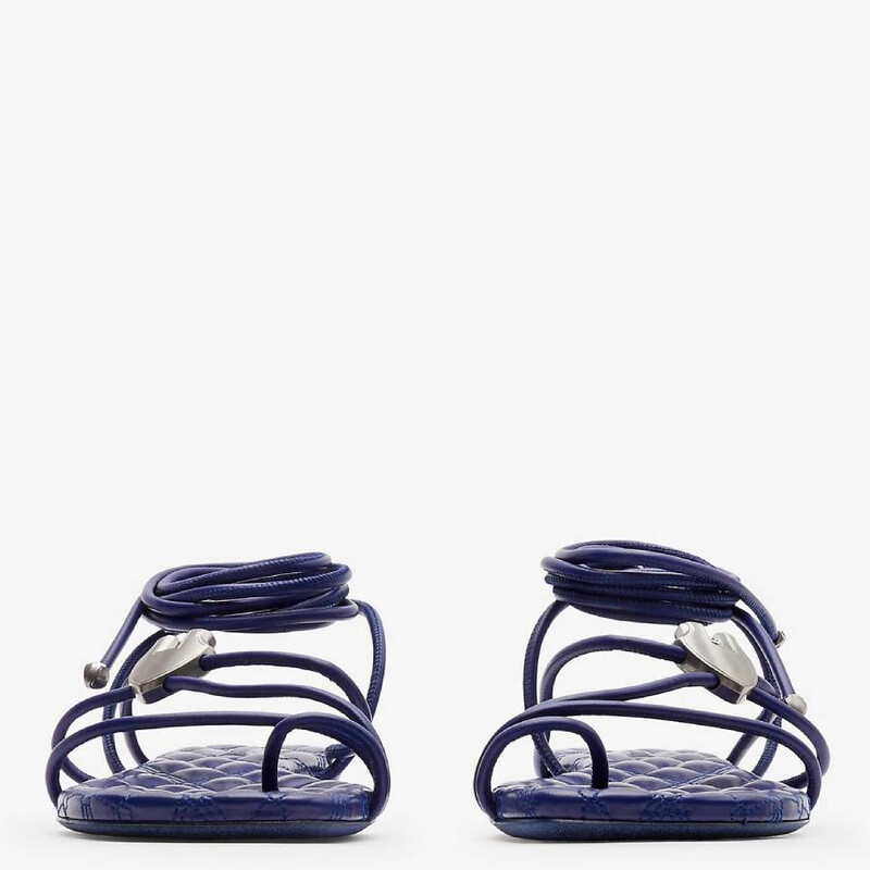 Burberry Leather Ivy Shield Sandals, Brand Size 36 ( US Size 6