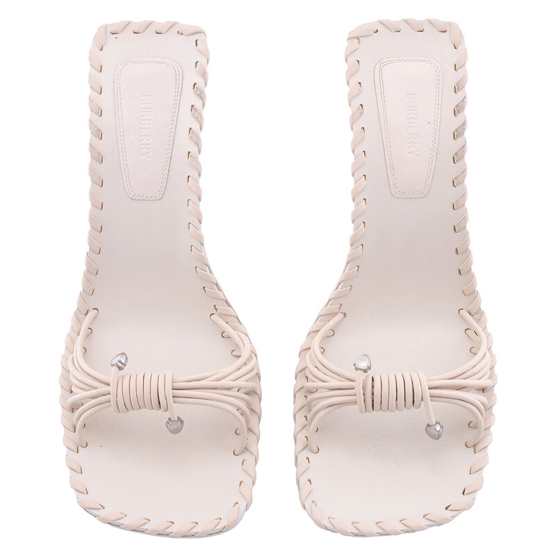 Burberry Leather Rumba Heeled Sandals, Brand Size 40 ( US Size 10