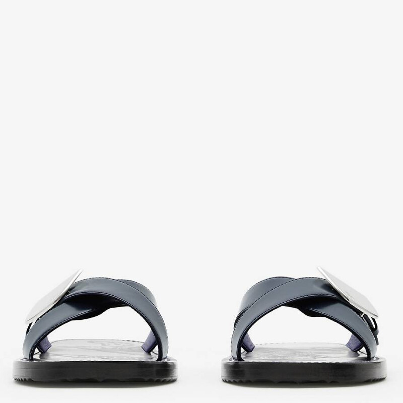 Burberry Leather Strip Shield Slides, Brand Size 40 ( US Size 7