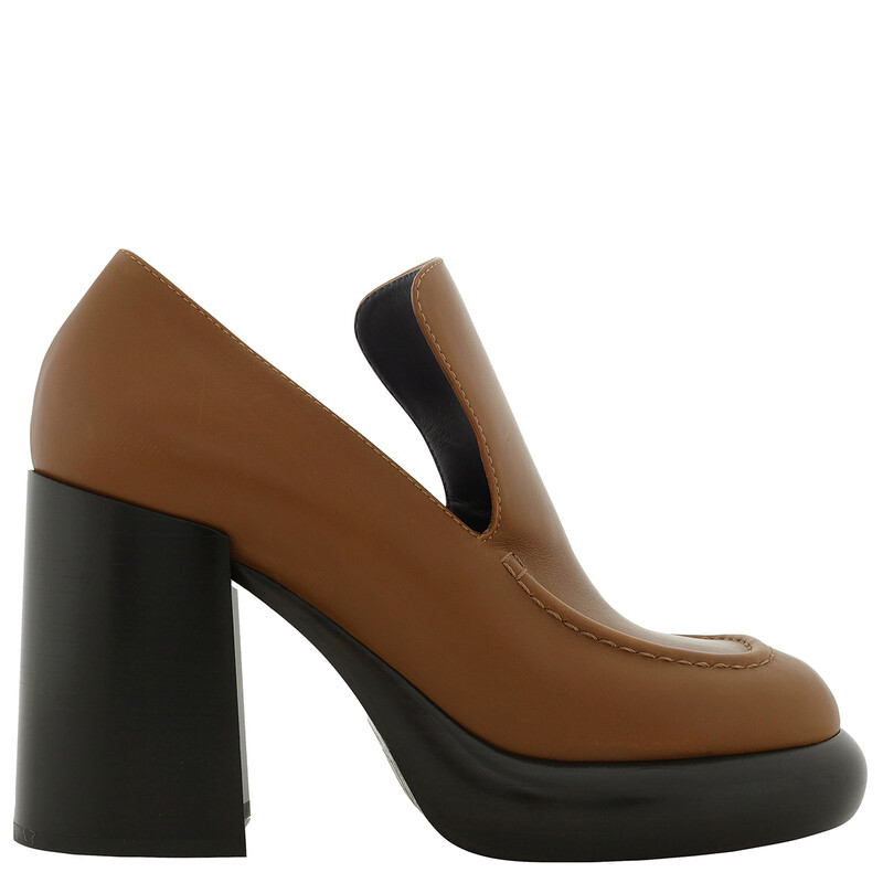 Burberry Leather Wedge 120mm Heel Loafers, Brand Size 35 ( US Size