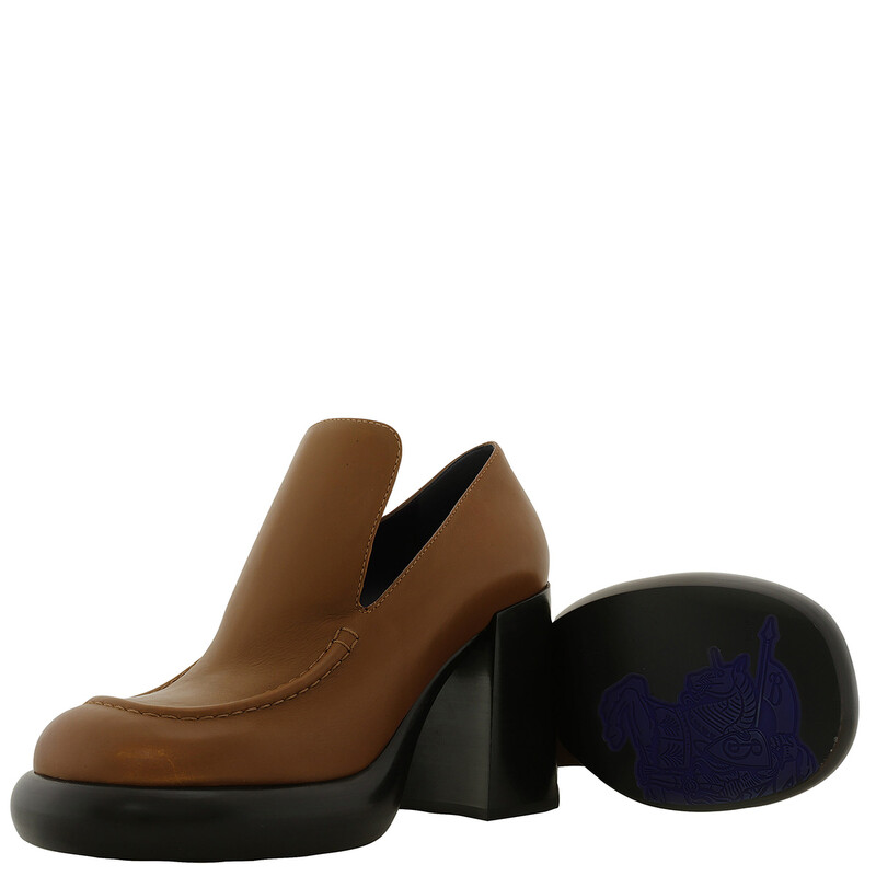 Burberry Leather Wedge 120mm Heel Loafers, Brand Size 35 ( US Size