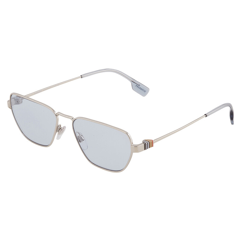 BURBERRY silver/light blue BE3146 100572 56 sunglasses NEW IN BOX! Burberry Light Blue Irregular Men main image 2