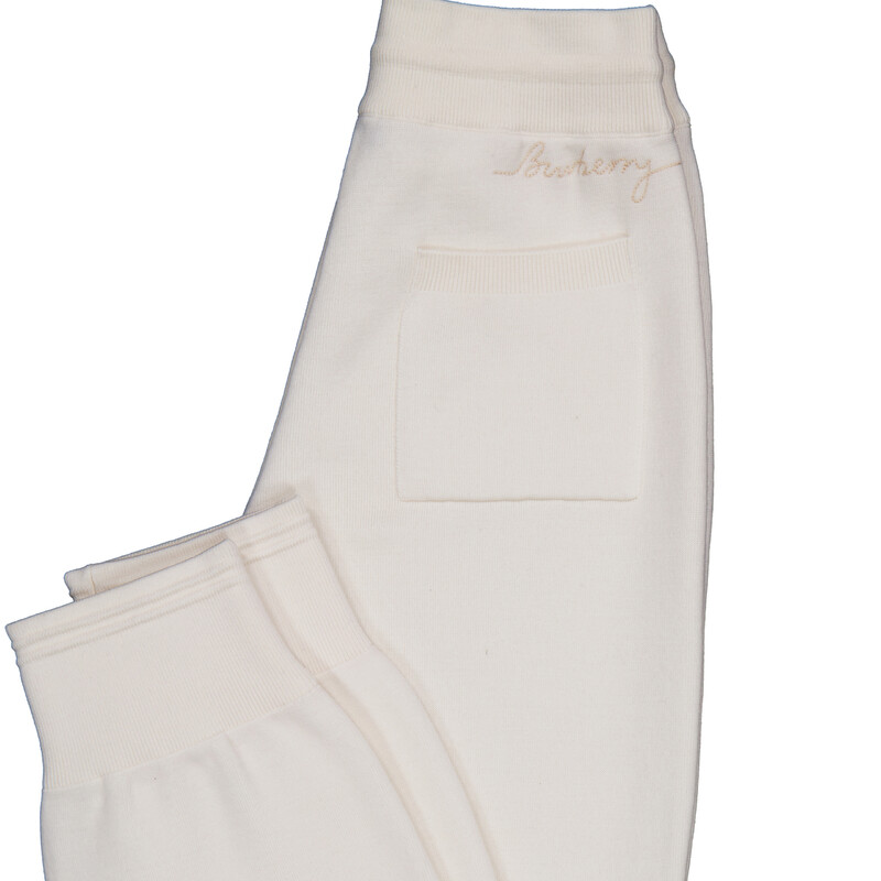 Burberry Logo Embroidered Knitted Track Pants, Size Large 8094448