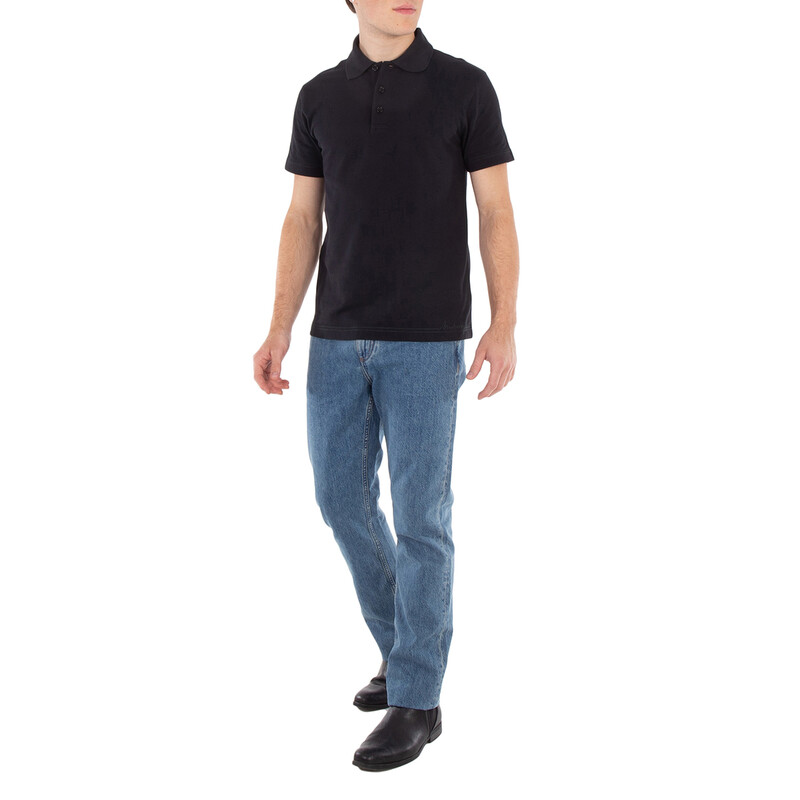 Burberry Logo Embroidered Straight Hem Cotton Polo Shirt, Size X