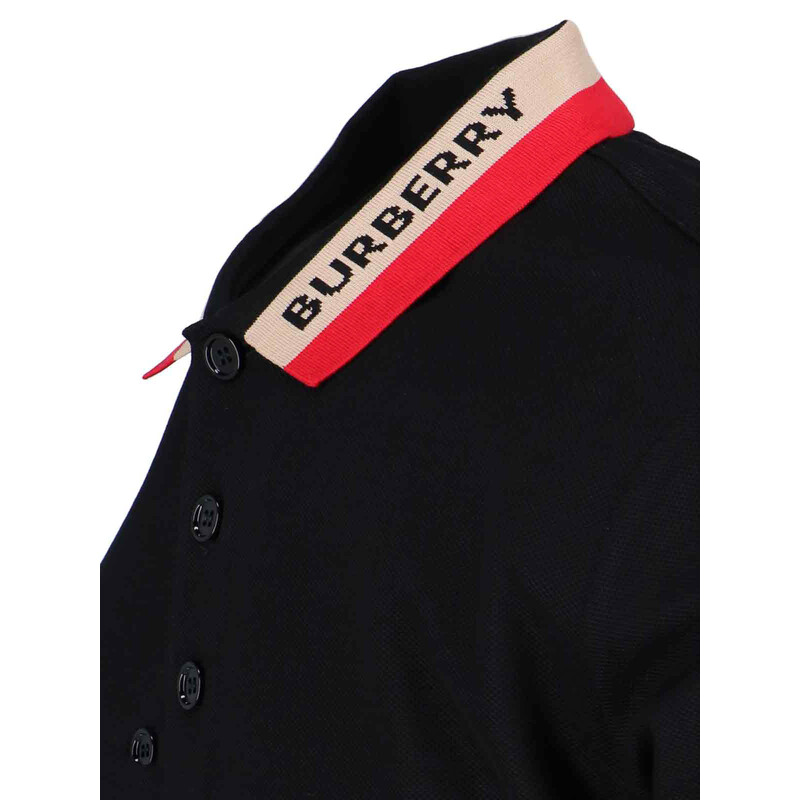 Burberry Logo Intarsia-Knit Short Sleeved Polo Shirt, Size X-Small