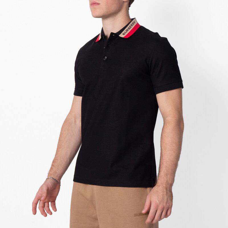 Burberry Logo Intarsia-Knit Short Sleeved Polo Shirt, Size X-Small