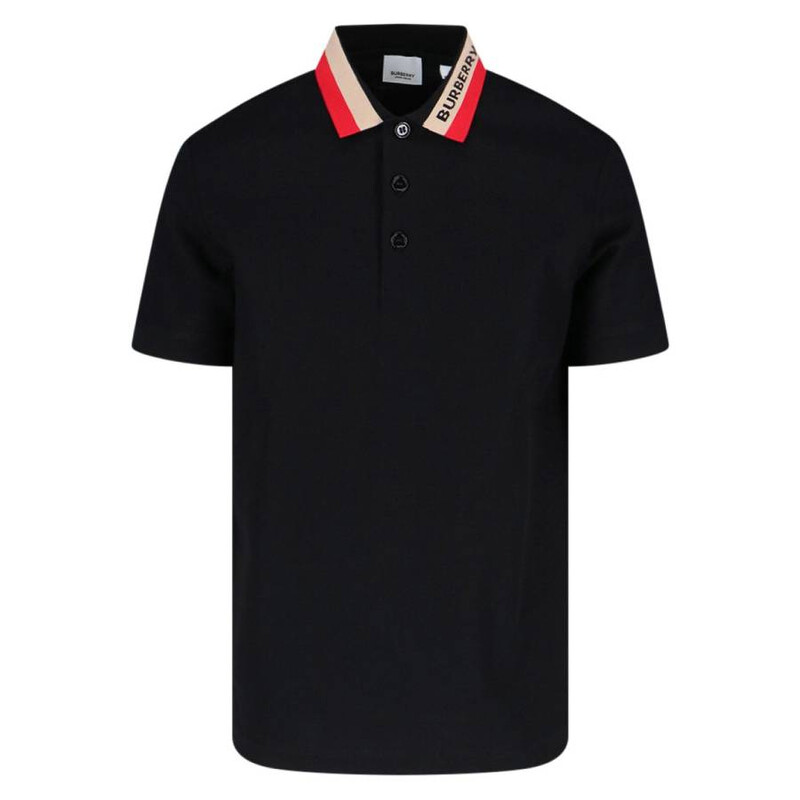 Burberry Logo Intarsia-Knit Short Sleeved Polo Shirt, Size X-Small