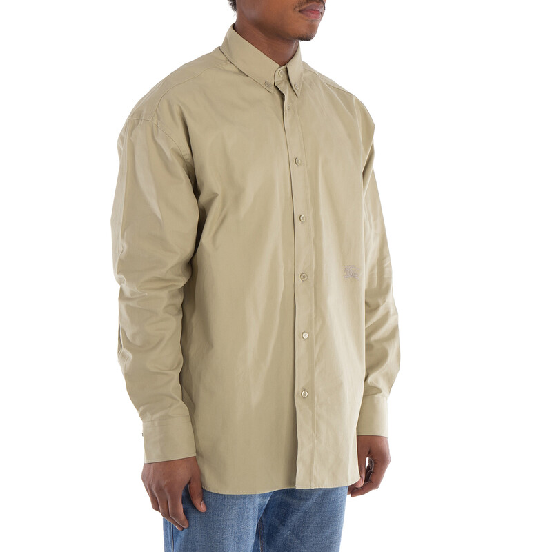 Burberry Logo-Embroidered Cotton Shirt, Size XX-Large 8082303
