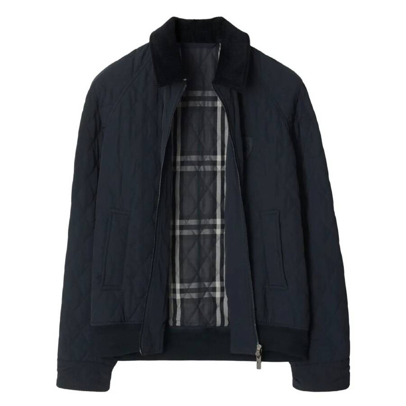 Burberry Logo-Embroidered Quilted Jacket, Size X-Small 8097950