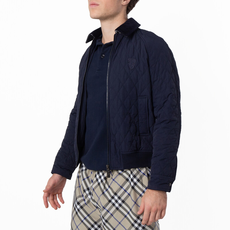 Burberry Logo-Embroidered Quilted Jacket, Size X-Small 8097950