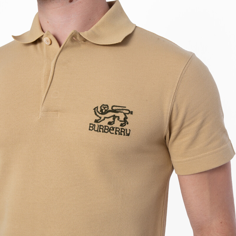 Burberry London Logo Embroidered Cotton Polo Shirt, Size Small