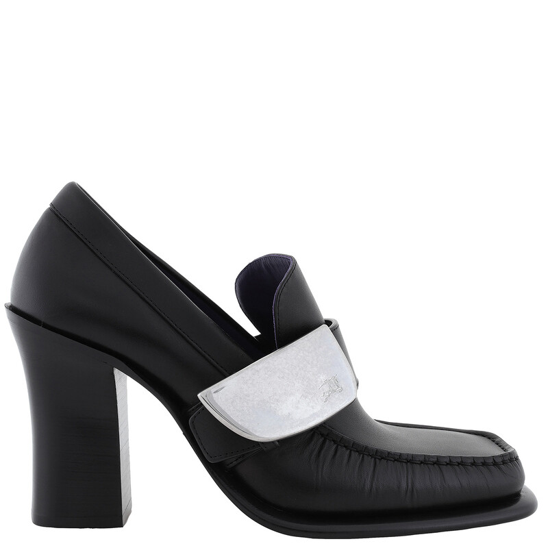 Burberry London Shield Plaque Heel Pumps, Brand Size 37 (US Size 7