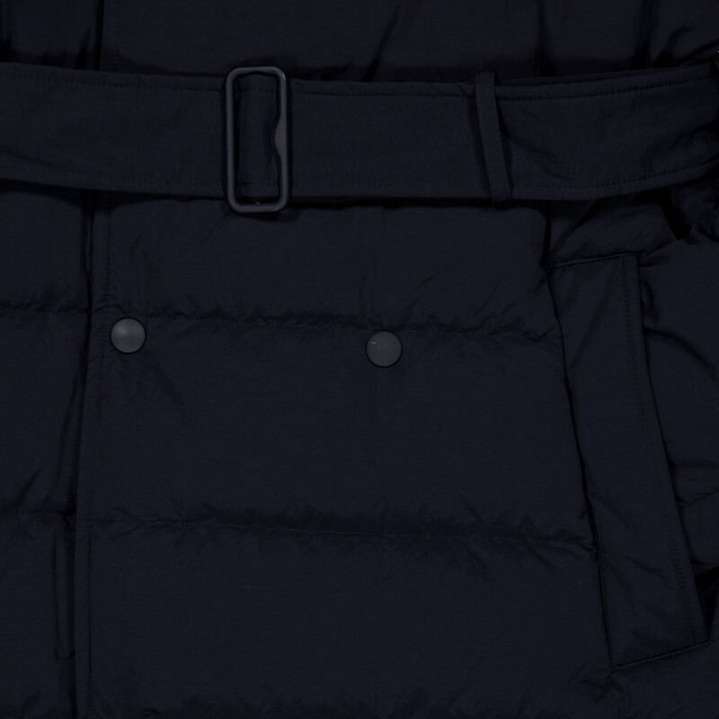 Burberry Long Double-Breasted Down Puffer Coat, Size Large 8096909