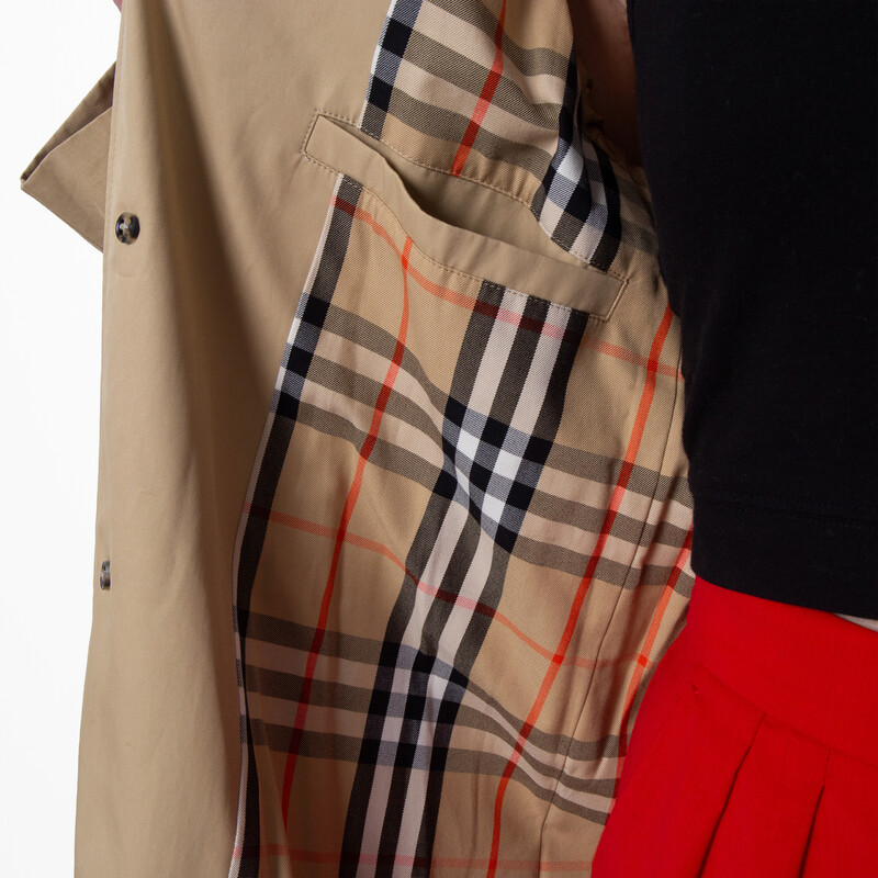Burberry Long Gabardine Belted Car Coat, Brand Size 6 ( US Size 4