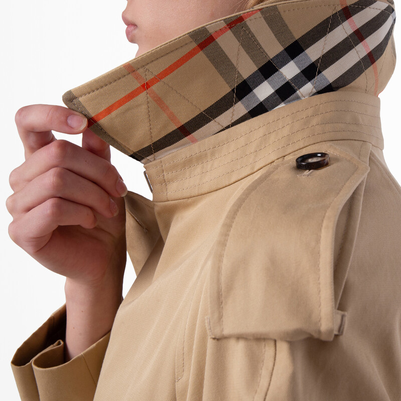Burberry Long Gabardine Belted Car Coat, Brand Size 6 ( US Size 4